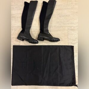 Black Knee-High Boots with Dust Bag